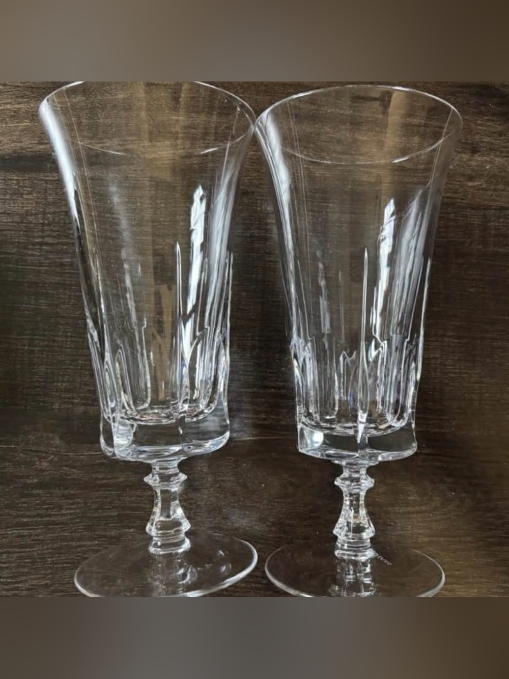 Gorham Crystal Cathedral Iced Tea Glasses Set of 2 Water Goblets Stemware